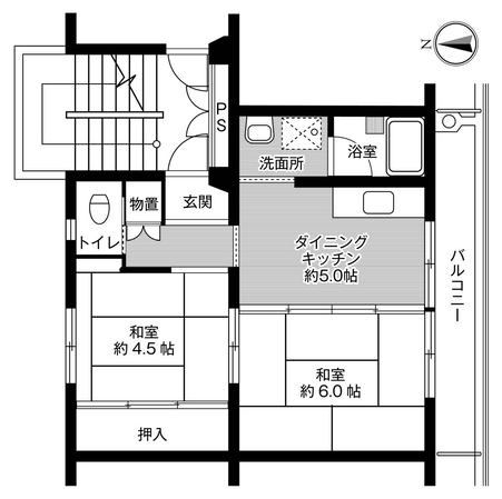 ビレッジハウス大塚台1号棟 (101号室)の物件間取画像